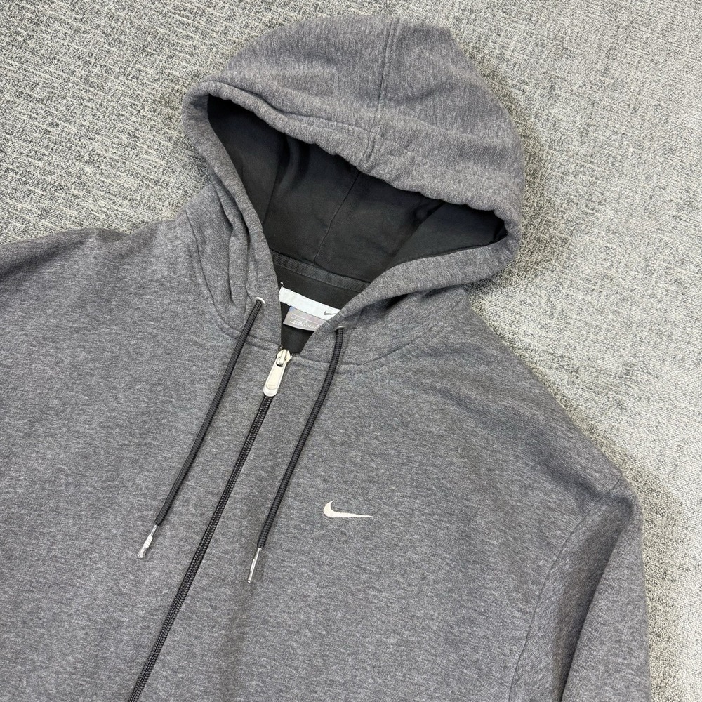 Vintage Nike Sweatshirt Mens Large Gray Zip Hoodie Grey Tag Hoodie Swoosh Y2K